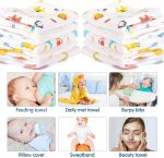 10 Pieces Baby Burp Cloth 10 x 20 inches 6 Layer Soft Absorbent Muslin Newborn Towel for Baby Shower Machine Washable, for Sensitive Skin Baby (Animal Pattern) - Image 6